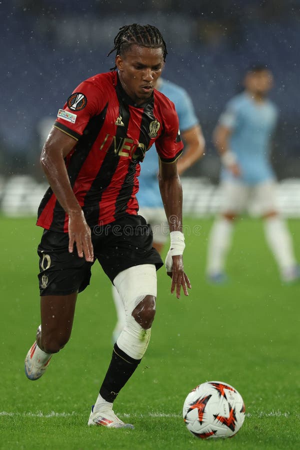 Fotboll : uefa europa league ss lazio vs ogc nice at Olympic stadion in rome den 3 oktober 2024 royaltyfri foto