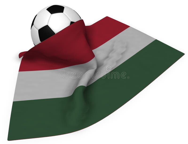 Fotbollboll och flagga av Ungern vektor illustrationer Fotbollboll och flagga av Ungern vektor illustrationer