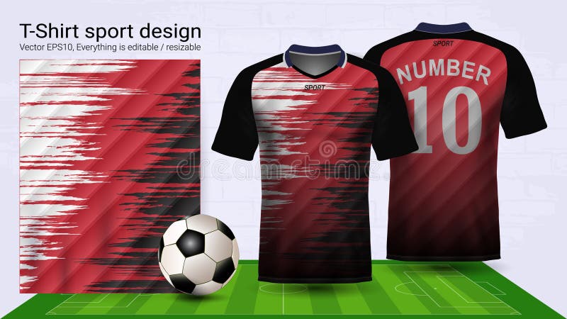 Fotbollärmlös tröja och mall för t-skjorta sportmodell, grafisk design för fotbollsats eller activewearlikformig