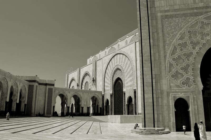 Foto in bianco e nero di Pechino, Cina Edificio del Marocco, architettura del Marocco, modelli ed ornamenti immagine stock Foto in bianco e nero di Pechino, Cina Edificio del Marocco, architettura del Marocco, modelli ed ornamenti immagine stock