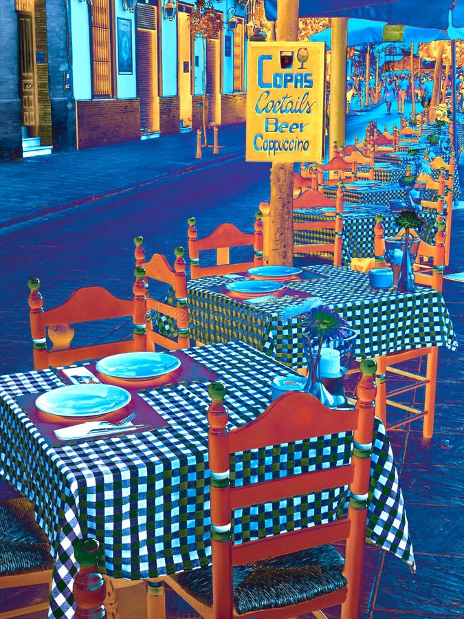 Foto da cidade de Europa do café da rua que pinta o fundo abstrato foto de stock Foto da cidade de Europa do café da rua que pinta o fundo abstrato foto de stock