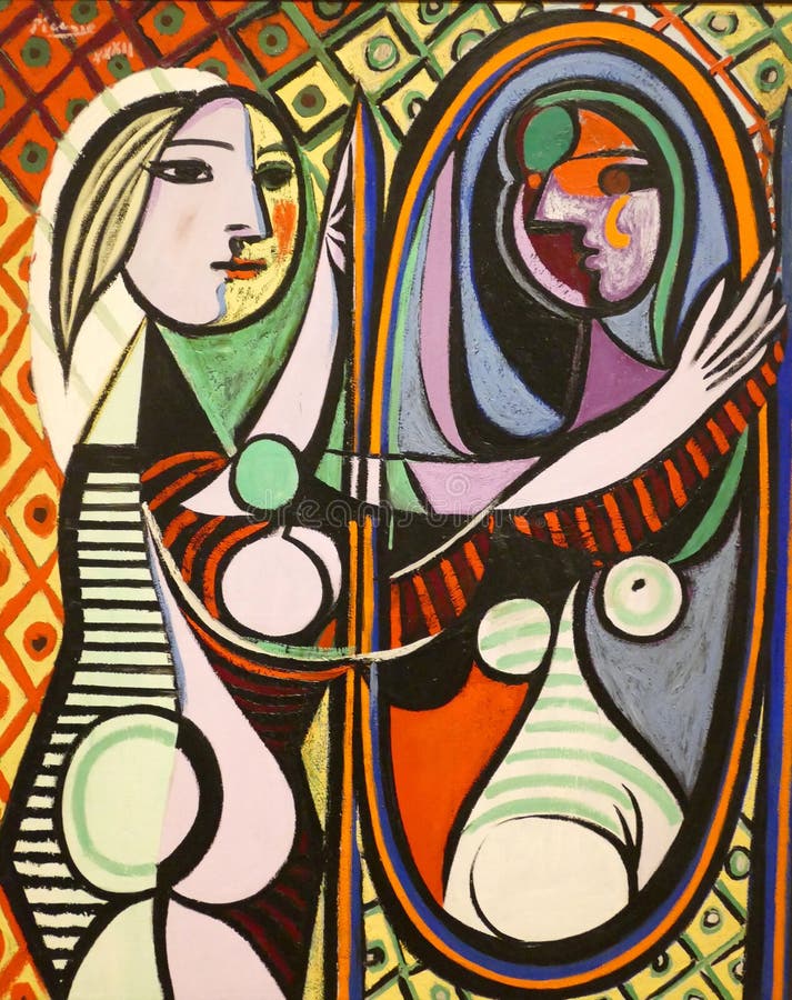 Foto de la pintura original de Pablo Picasso: Muchacha del ` antes de un ` del espejo