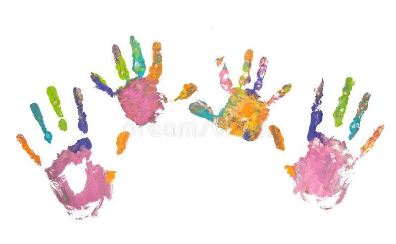 Foto de las impresiones coloreadas de la mano imágenes de archivo libres de regalías Foto de las impresiones coloreadas de la mano imágenes de archivo libres de regalías