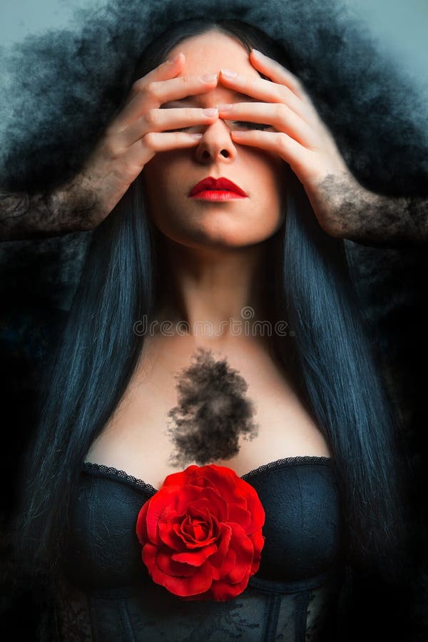 Foto de uma mulher gótico imagens de stock