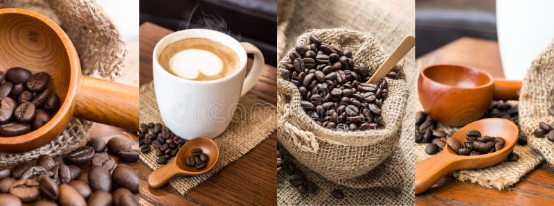 Foto del collage di caffè immagini stock libere da diritti Foto del collage di caffè immagini stock libere da diritti