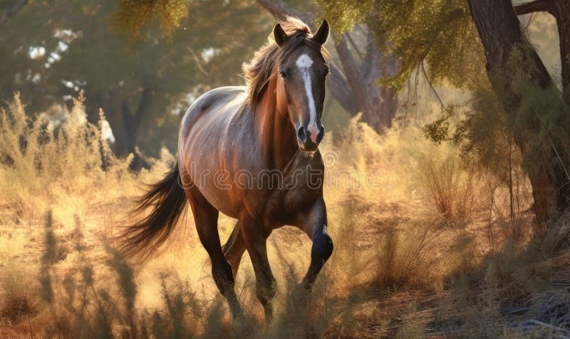 Generated with the use of AI. photo of Morgan stallion on a forest path. Generative AI. Generated with the use of AI. photo of Morgan stallion on a forest path. Generative AI