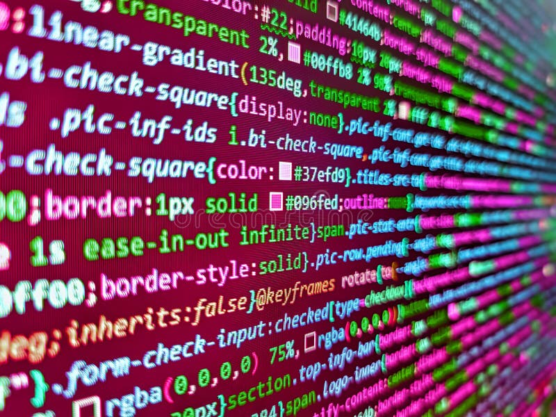 Foto des digitalen Hintergrunds. Screenshot mit zufälligen Teilen des Programmcodes. Objekte für JavaScript-Funktionen. lizenzfreie stockfotos