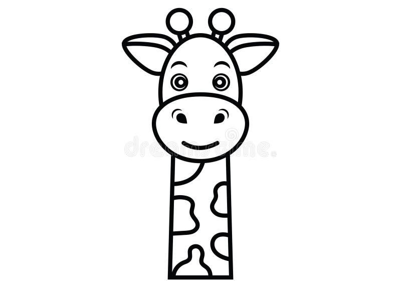Foto di giraffa in bianco e nero dal volto di giraffa bianco illustrazione vettoriale