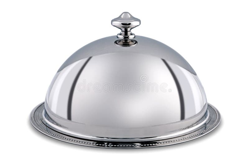 Cupola o Cloche d'argento isolato con il percorso di residuo della potatura meccanica.