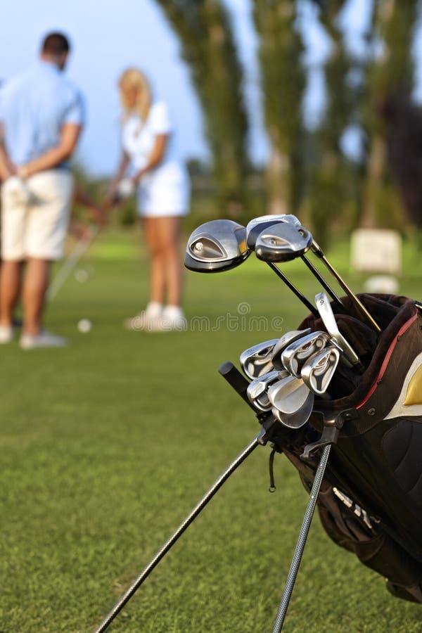 Foto do close up do jogo golfing profissional imagens de stock