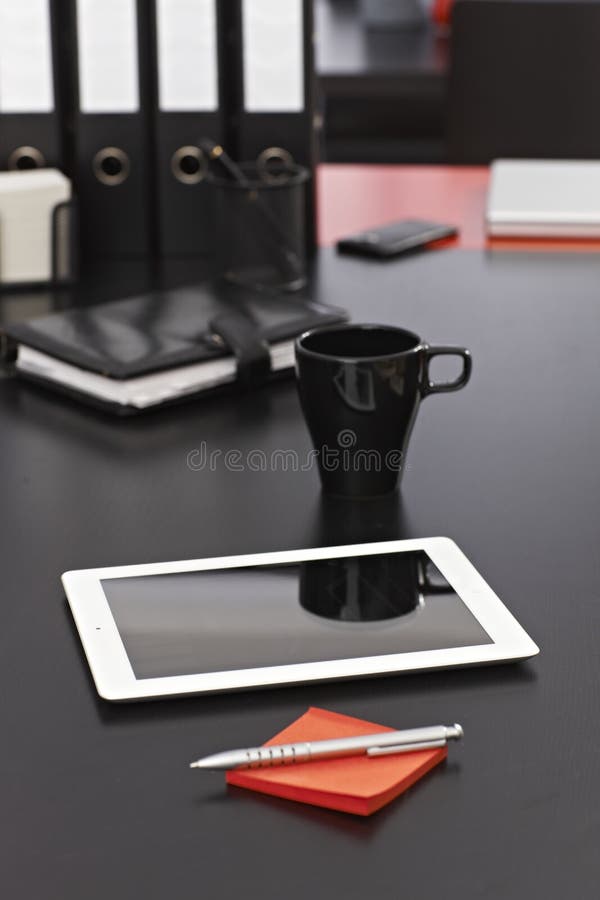 Foto do close up do tablet pc imagens de stock