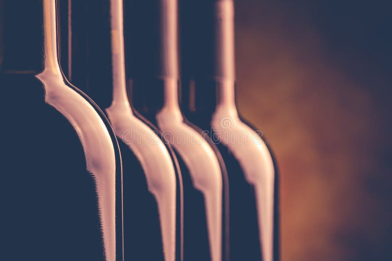 Foto do estilo do vintage das garrafas de vinho tinto imagens de stock royalty free Foto do estilo do vintage das garrafas de vinho tinto imagens de stock royalty free