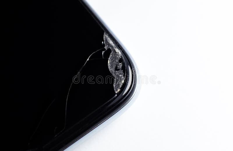 Foto gebroken telefoon close. beschadigde smartphone stock foto's