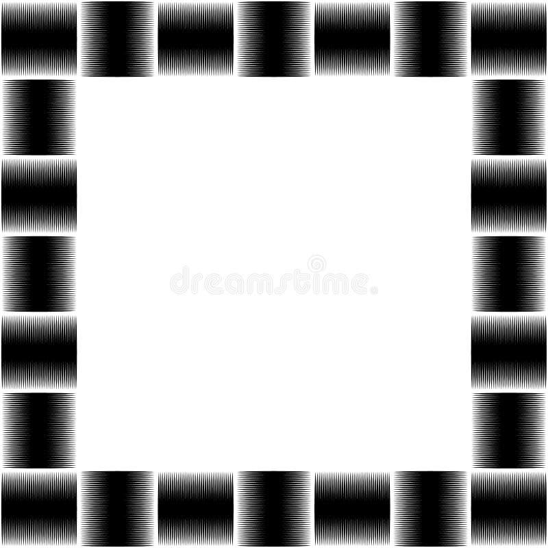 Square format photo, picture frame with mosaic of lines. Artistic, textured frame with squarish empty space - Royalty free illustration. Square format photo, picture frame with mosaic of lines. Artistic, textured frame with squarish empty space - Royalty free illustration