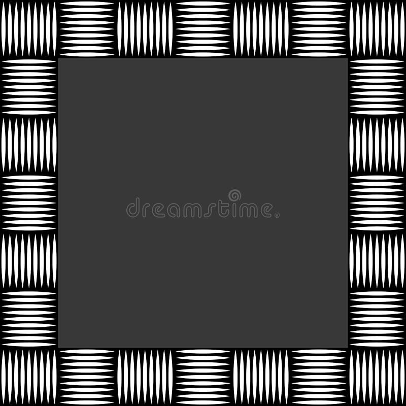 Square format photo, picture frame with mosaic of lines. Artistic, textured frame with squarish empty space - Royalty free vector illustration. Square format photo, picture frame with mosaic of lines. Artistic, textured frame with squarish empty space - Royalty free vector illustration
