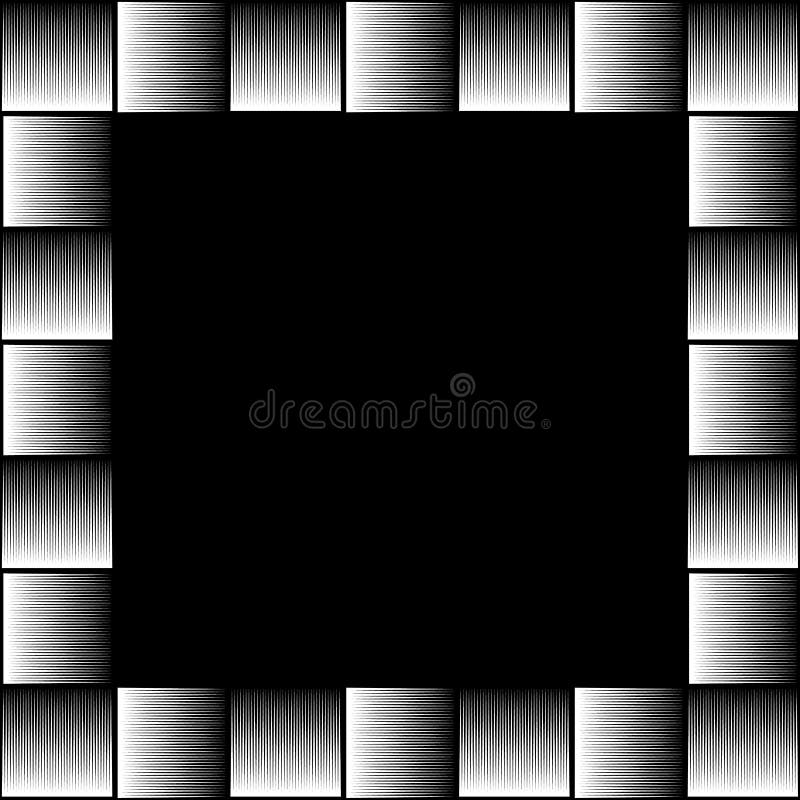 Square format photo, picture frame with mosaic of lines. Artistic, textured frame with squarish empty space - Royalty free vector illustration. Square format photo, picture frame with mosaic of lines. Artistic, textured frame with squarish empty space - Royalty free vector illustration