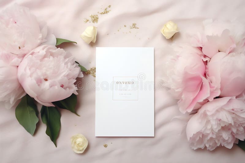 Generative AI : blank white wedding invitation mock up business concept. Generative AI : blank white wedding invitation mock up business concept.