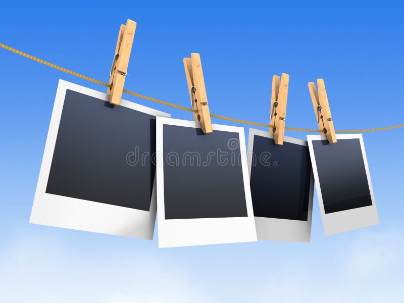 Foto sulla corda da bucato royalty illustrazione gratis Foto sulla corda da bucato royalty illustrazione gratis