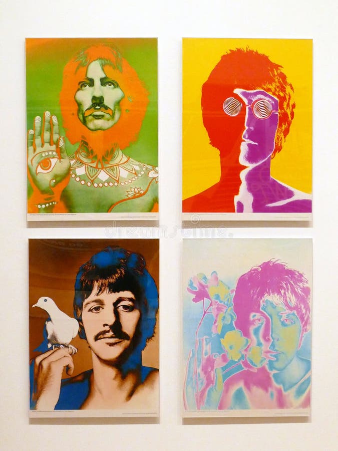 Foto van het originele kunstwerk ` Beatles door Richard Avedon royalty-vrije stock foto Foto van het originele kunstwerk ` Beatles door Richard Avedon royalty-vrije stock foto