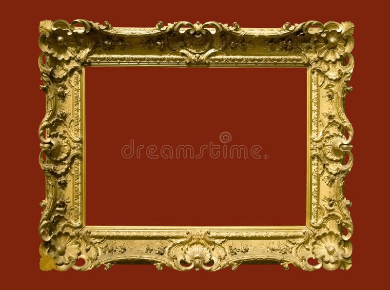 bouw Geplooid zal ik doen Foto Van Oude Gouden Omlijsting Stock Afbeelding - Image of dekking,  schilderij: 7667915