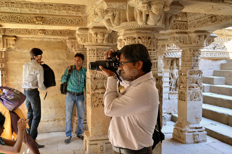 Fotograf przy Rani ki vav, patan, Gujarat