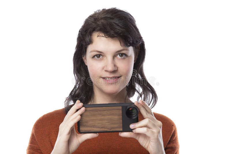 Fotograf z komórką fotografia stock