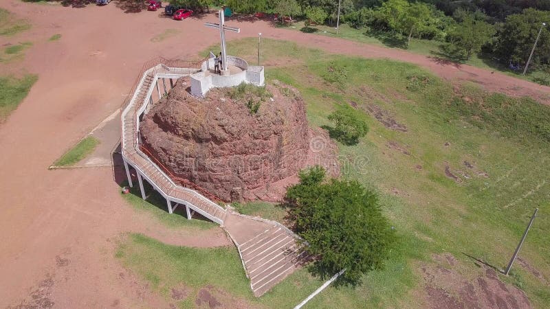 Fotografia aérea da plataforma de observação em Cerro Pero em Paraguai imagem de stock Fotografia aérea da plataforma de observação em Cerro Pero em Paraguai imagem de stock