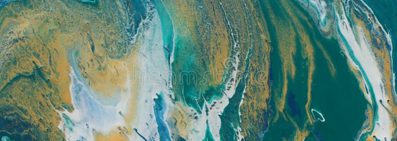 Fotografia de artă a fundalului abstract cu efect marbleizat. culori creative de smarald albastru și auriu. vopsea frumoasă royalty free stock images