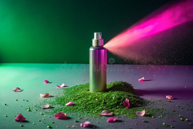 Fotografia di Silhouette Futuristica con Spray Corpo Una Fusione Moderna di Estetica Scintillante ed Eleganza Botanica royalty illustrazione gratis