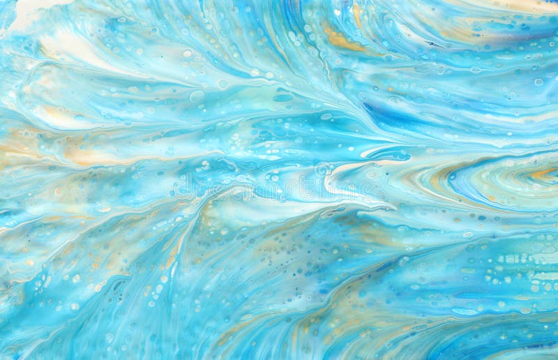 Fotografia fundalului abstract cu efect marbleizat. aur albastru mentolat și culori creative albe. vopsea frumoasă stock images