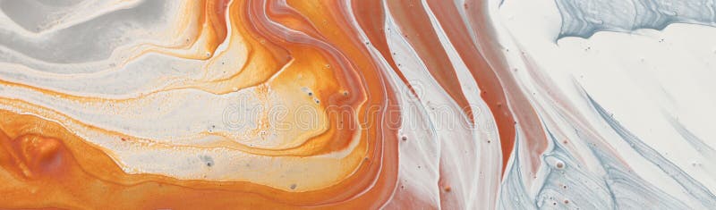 Fotografia fundalului abstract cu efect marbleizat. culorile gri portocalii maro-auriu și alb creativ. vopsea frumoasă. banner royalty free stock photos