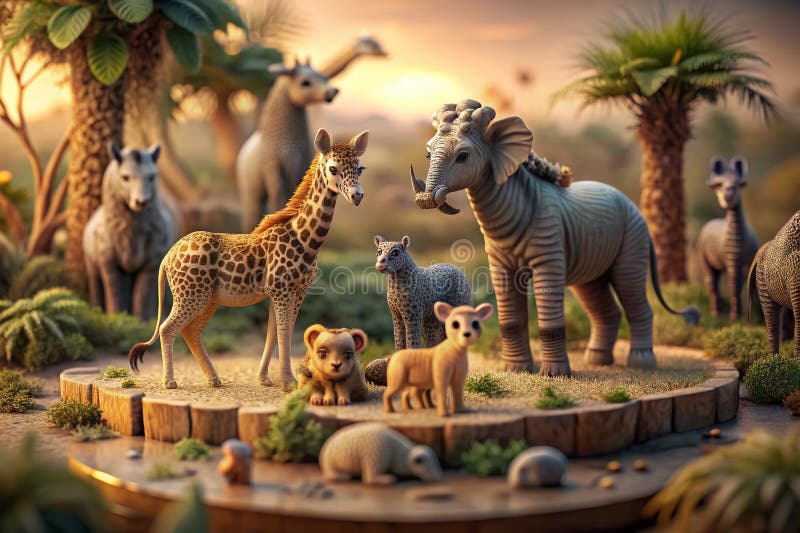 Fotografia TiltShift capturează farmecul adorabil al vieții sălbatice africane într-o miniserie minusculă royalty free illustration