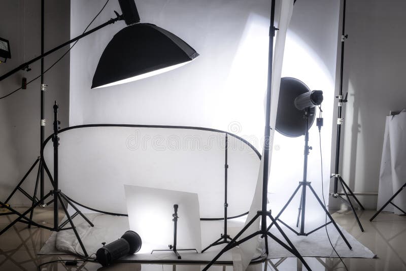 Fotografii studio z światłami i białym tłem