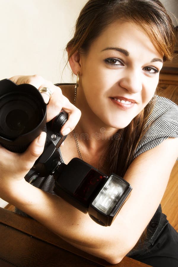 Fotografo Femminile Immagine Stock Immagine Di Pelle 9089265 