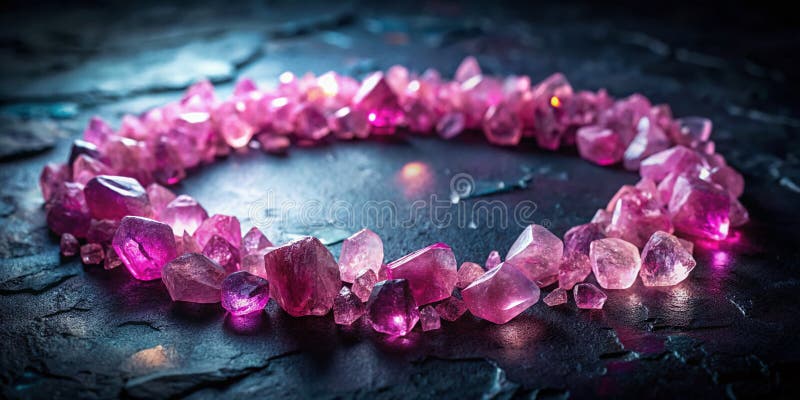 Fotografía de larga exposición de cristales curadores en un acuerdo circular ilustración del vector