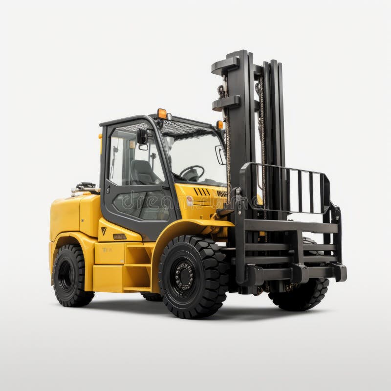 Fotorealistisk 3d-rendering av komatsu forklift med mätbart ljus stock illustrationer