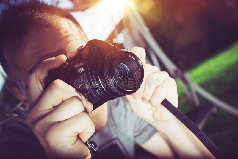 Fotógrafo retro imagem de stock