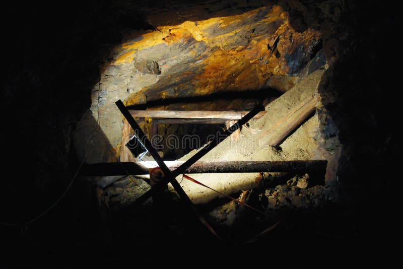 Deep in the old uranium mine, the city of Jachymov in the Czech Republic. Deep in the old uranium mine, the city of Jachymov in the Czech Republic