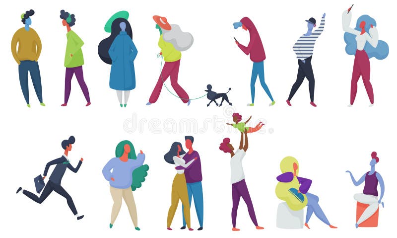 Foule d'ensemble minuscule de personnes de vecteur Parents avec l'enfant, couple dans l'amour, étudiants avec l'animal familier I illustration libre de droits Foule d'ensemble minuscule de personnes de vecteur Parents avec l'enfant, couple dans l'amour, étudiants avec l'animal familier I illustration libre de droits