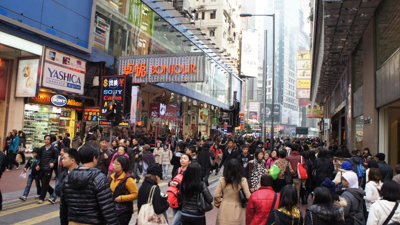 Foule de Noël à Hong Kong images libres de droits Foule de Noël à Hong Kong images libres de droits