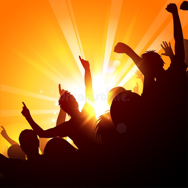 Foule encourageante au concert illustration libre de droits Foule encourageante au concert illustration libre de droits