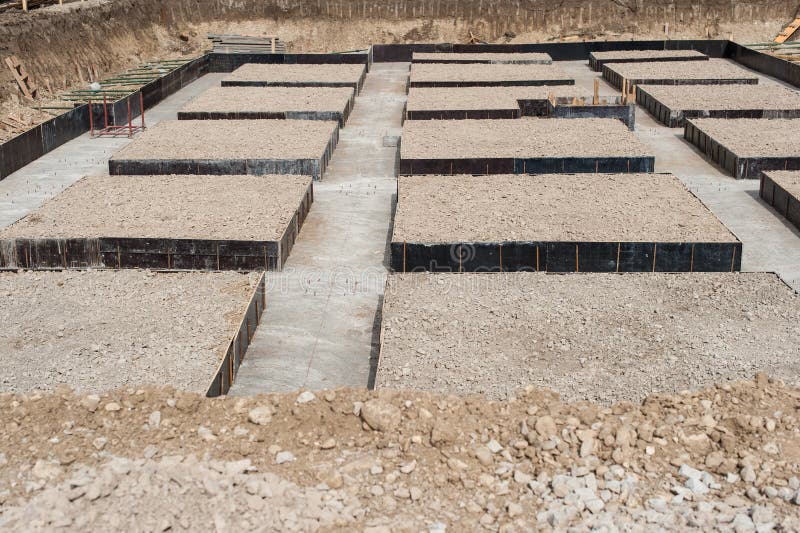 Foundation Blocks on a Construction Site Stock Photo Image of