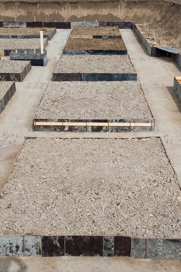 Foundation Blocks on a Construction Site Stock Image Image of