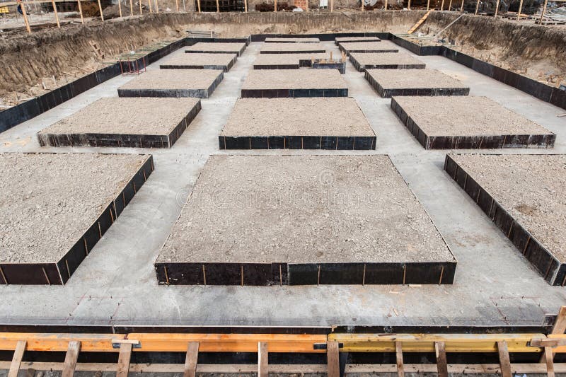 Foundation Blocks on a Construction Site Stock Photo Image of builder