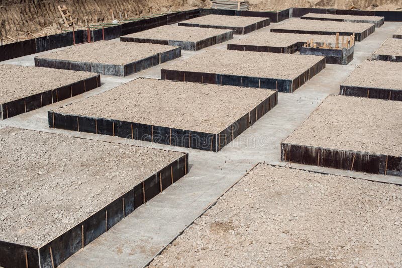 Foundation Blocks on a Construction Site Stock Photo Image of cement