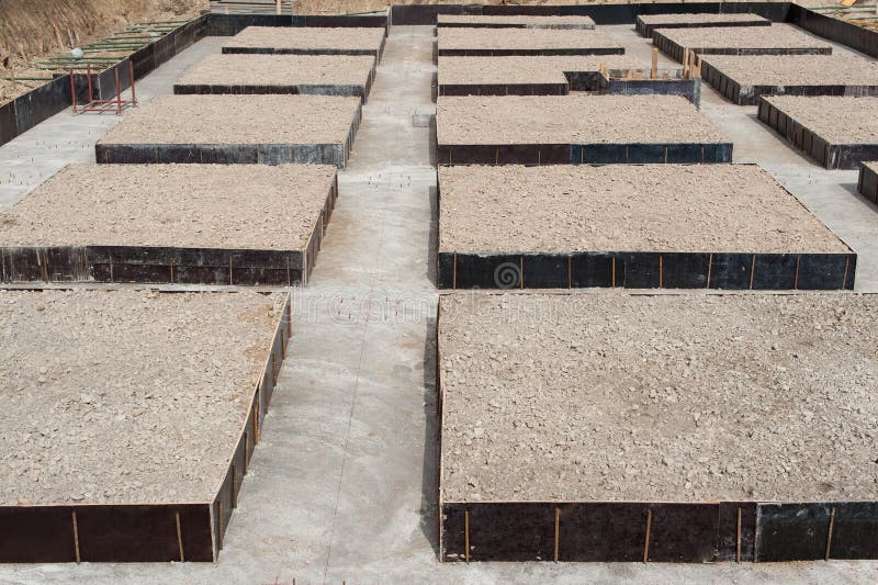 Foundation Blocks on a Construction Site Stock Image Image of duty