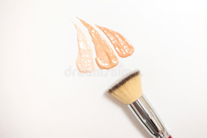 Foundation Cream Drops and Smears of Different Shades for Different