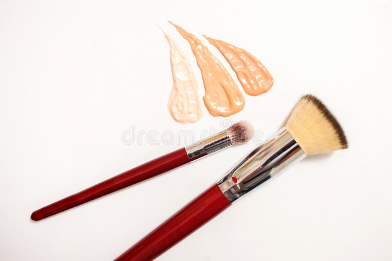 Foundation Cream Drops and Smears of Different Shades for Different