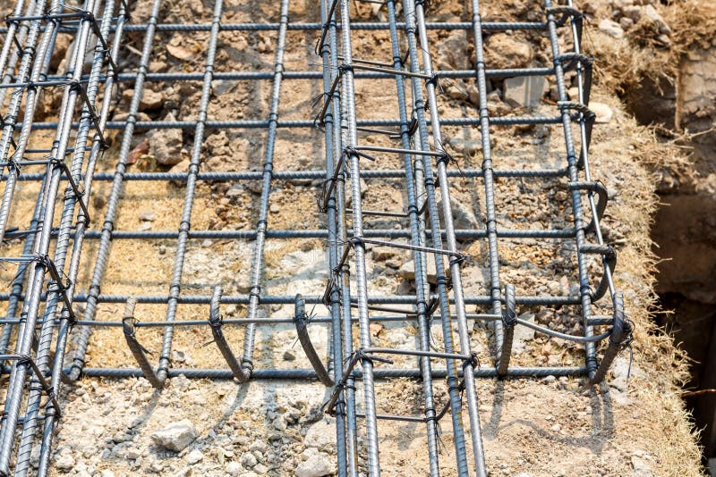 Foundation steel for home building stock images