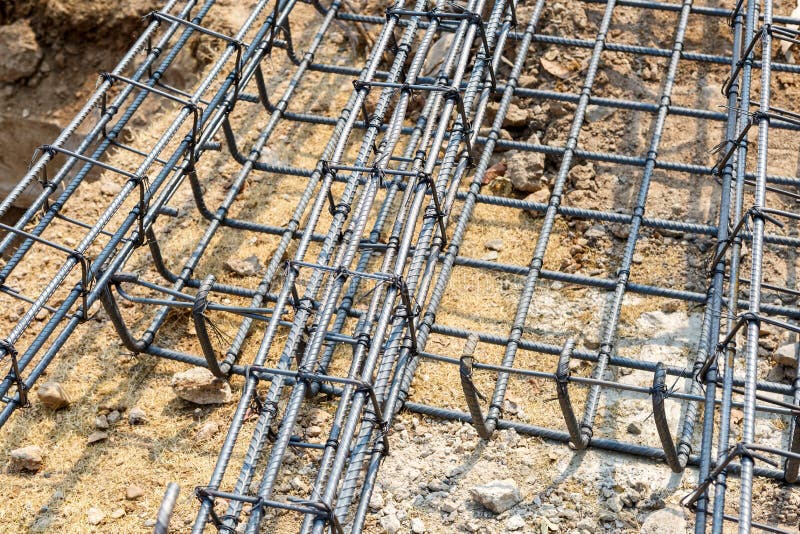 Foundation steel for home building royalty free stock photos